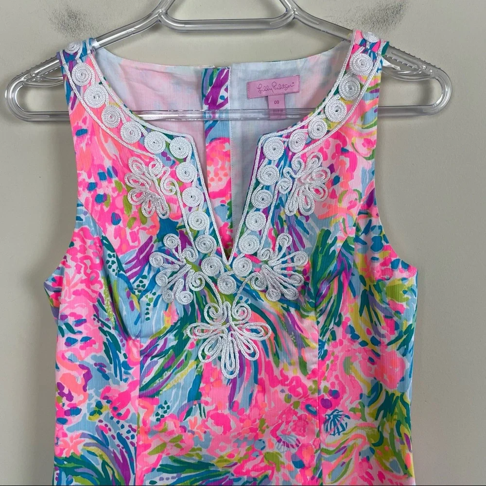 Lilly Pulitzer Gabby Resort Shift Dress Fan Sea Print Size 00 - Picture 5 of 12